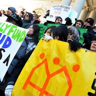 Housing protests at City Hall on March 3, 2011